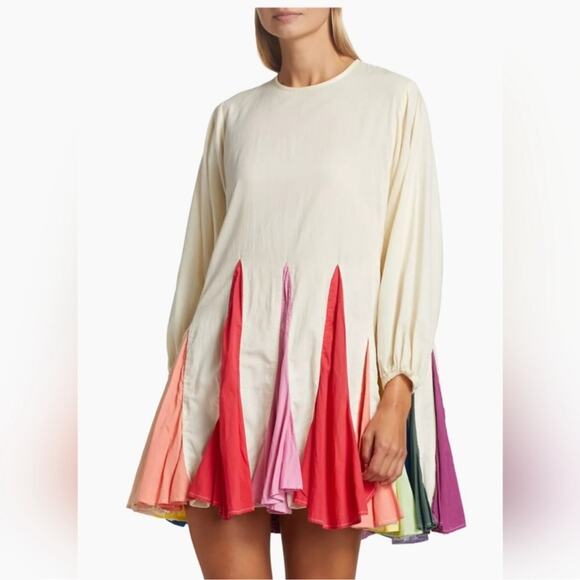Rhode Resort Ella Mini Colorful Pleated Hem Dress - Picture 1 of 8